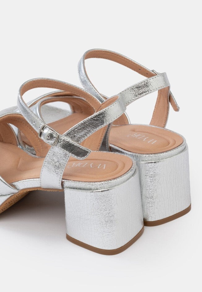 Donna Platform Sandals, Metallic Silver / Silver, alternate image number 2