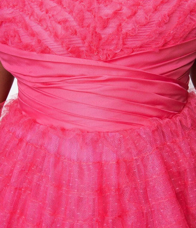 Unique Vintage Hot Pink Tulle Cupcake Swing Dress, , alternate image number null