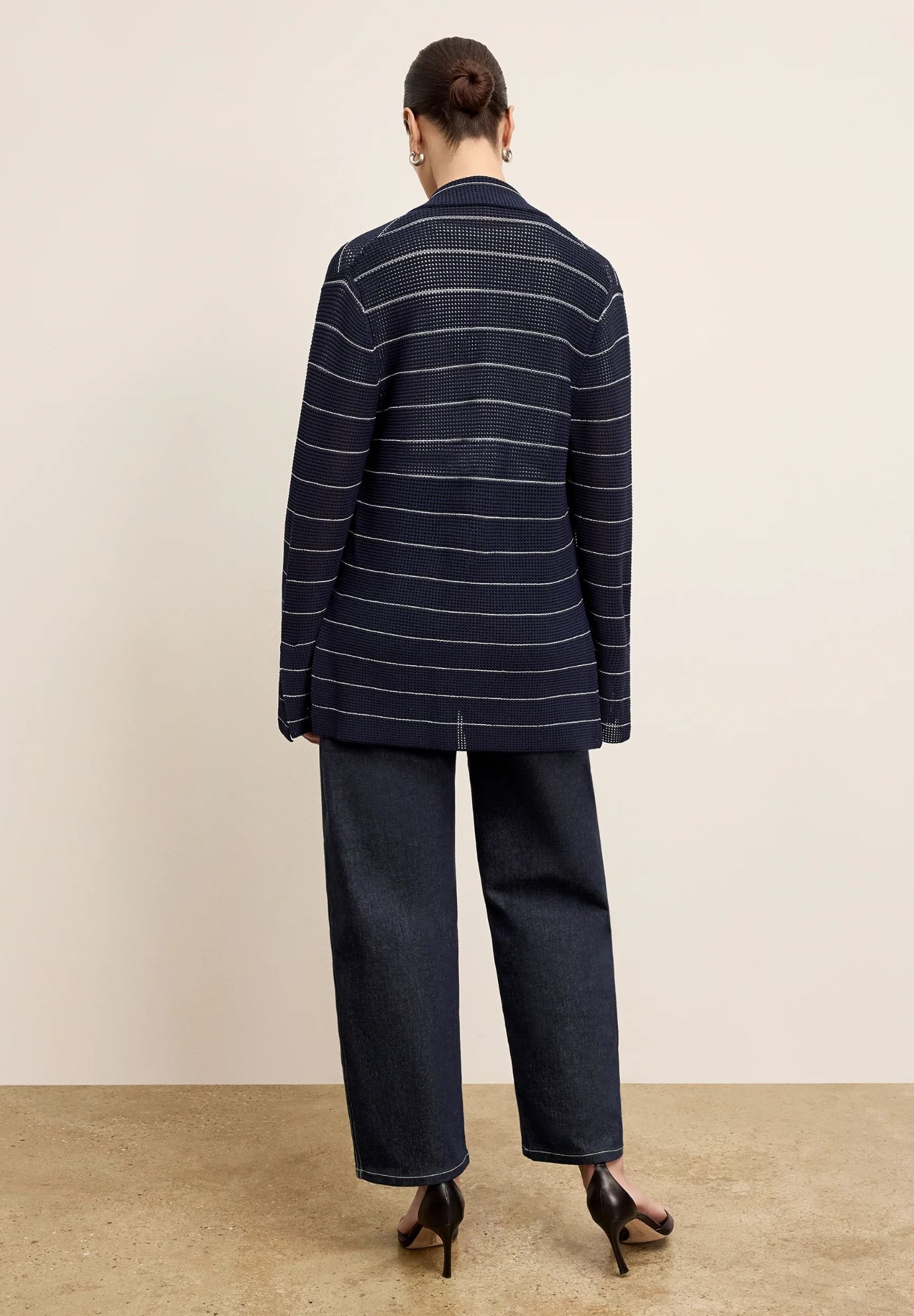 Cody Boyfriend Jardigan - Dot Jardigan Knit, Dark NavyIvory / Navy, alternate image number 4