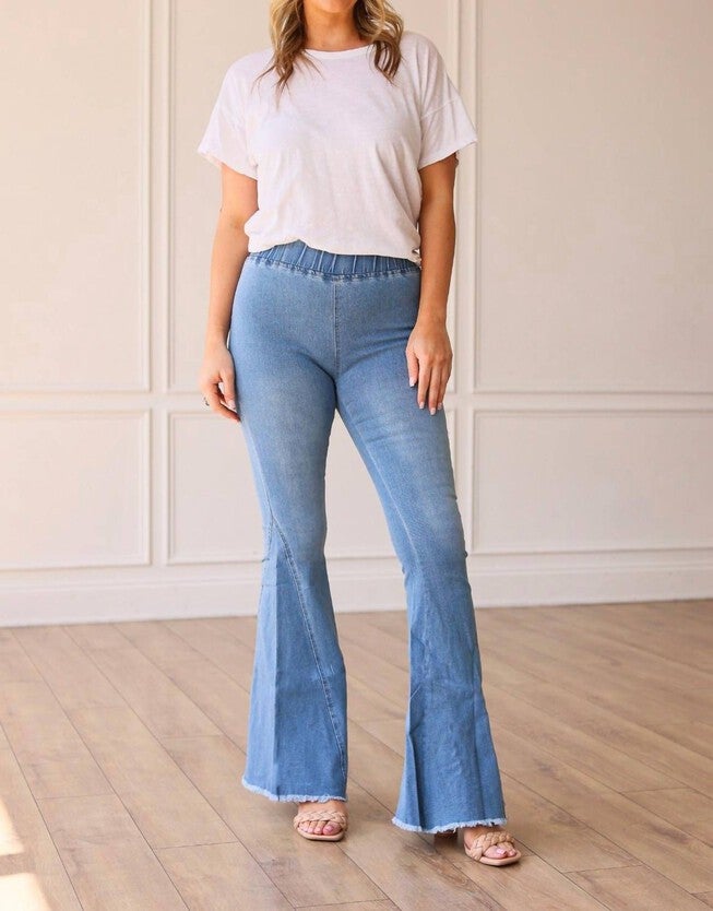 THE JOLENE HIGH RISE FLARE DENIM IN LIGHT WASH, , alternate image number null