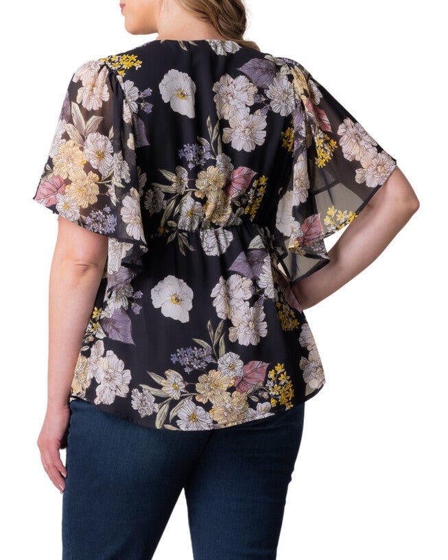 Seaside Serenade Top, MIDNIGHT PEONY PRINT / Black, alternate image number null