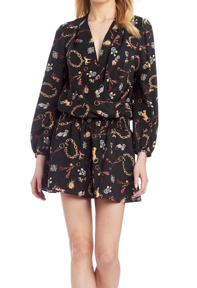 CIARA DRESS IN CHARM PRINT, Charm Print / Black, hi-res image number null