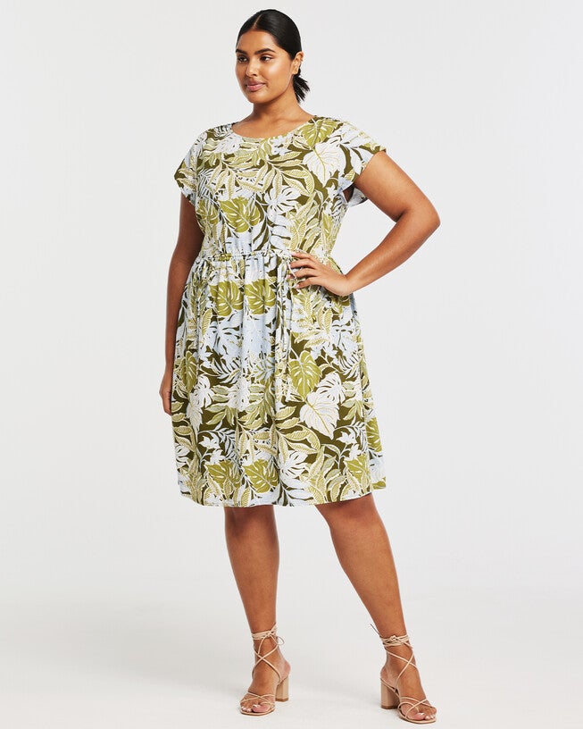 Elle Green Summer Dress, Print / Kelly Green, alternate image number 4