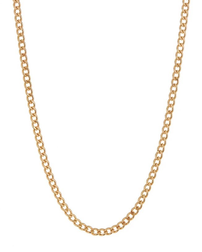 CLASSIQUE SKINNY CURB CHAIN IN GOLD, Gold / Gold, hi-res image number null