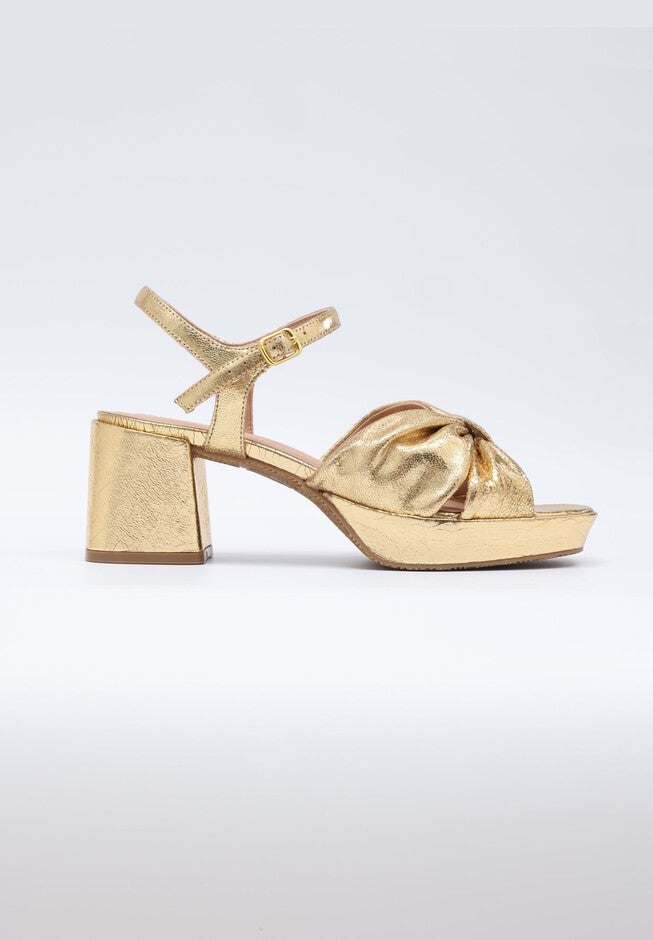Darcy Pleated Platform Sandals, Metallic Gold / Gold, hi-res image number 0