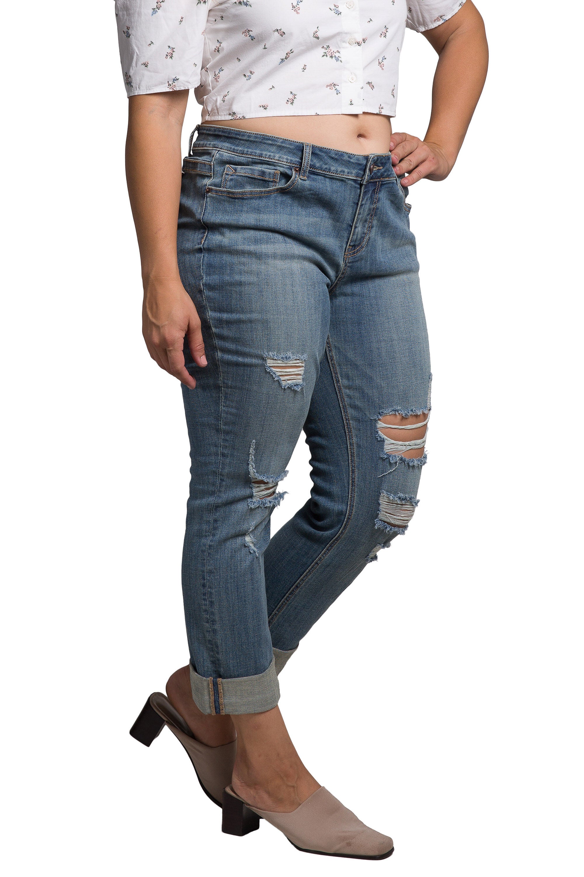 Standards & Practices Slightly Roll Up Boyfriend Jeans, , alternate image number 7