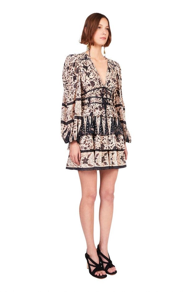 NINA DRESS, Plumeria / Beige, alternate image number null