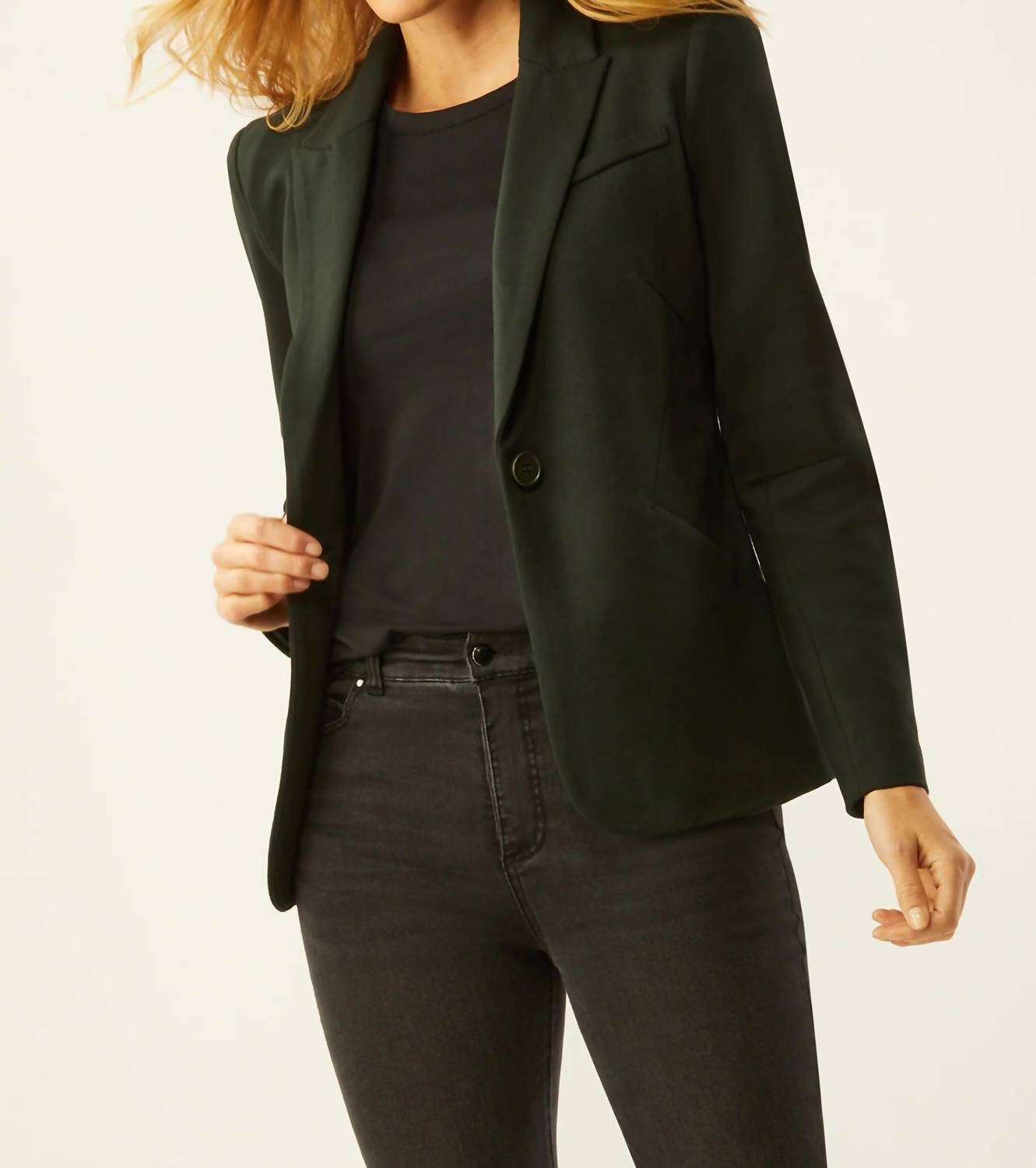 SHAPED BLAZER IN FOREST, Forest / Forest Green, alternate image number 1