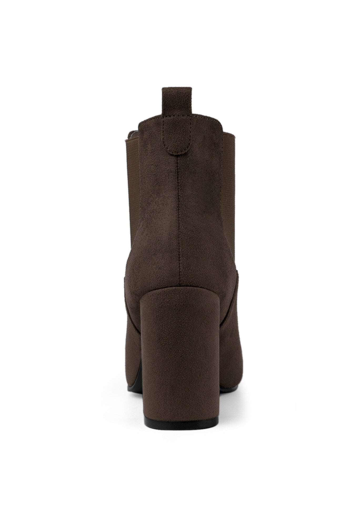 ROUND TOE CHUNKY HEEL CHELSEA ANKLE BOOTS, Coffee / Brown, alternate image number 3
