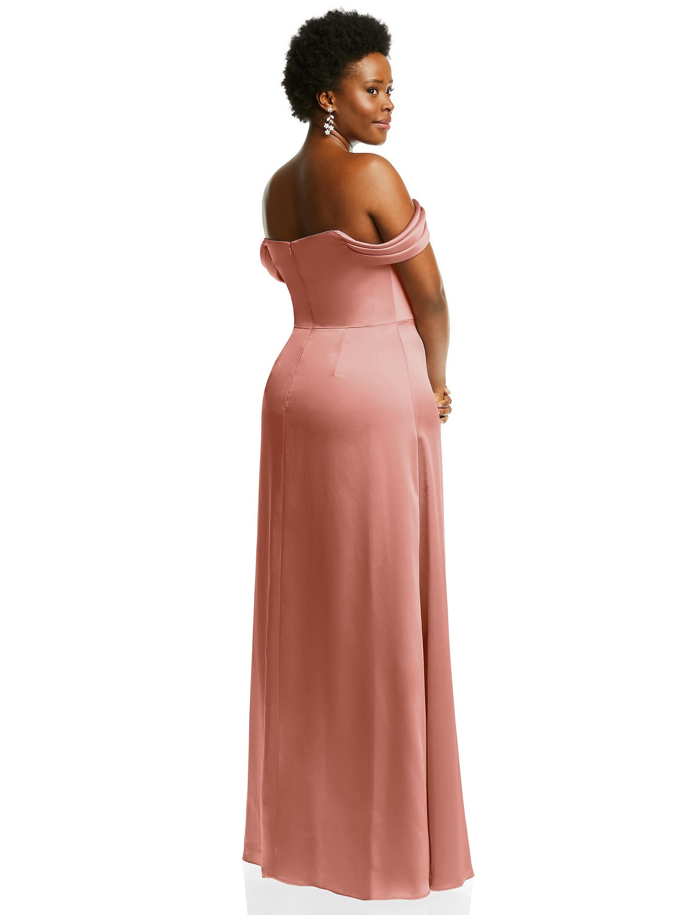 Draped Pleat Off-the-Shoulder Maxi Dress, , alternate image number 6