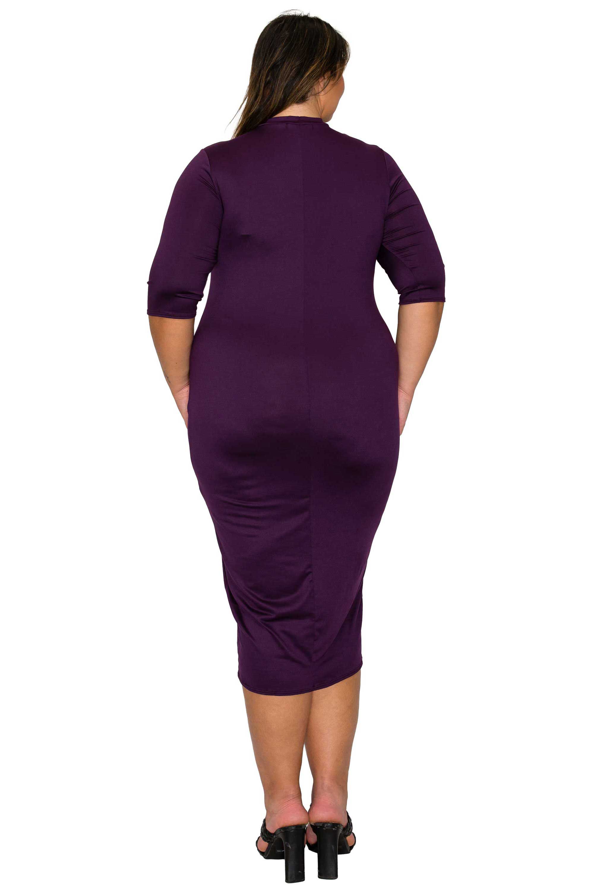 Mona Midi Dress, Eggplant / Purple, alternate image number 2
