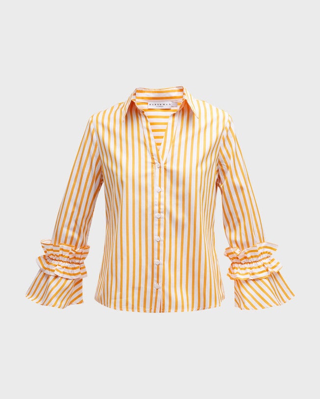 Selina Shirt, Marigold Stripes / Yellow, hi-res image number null