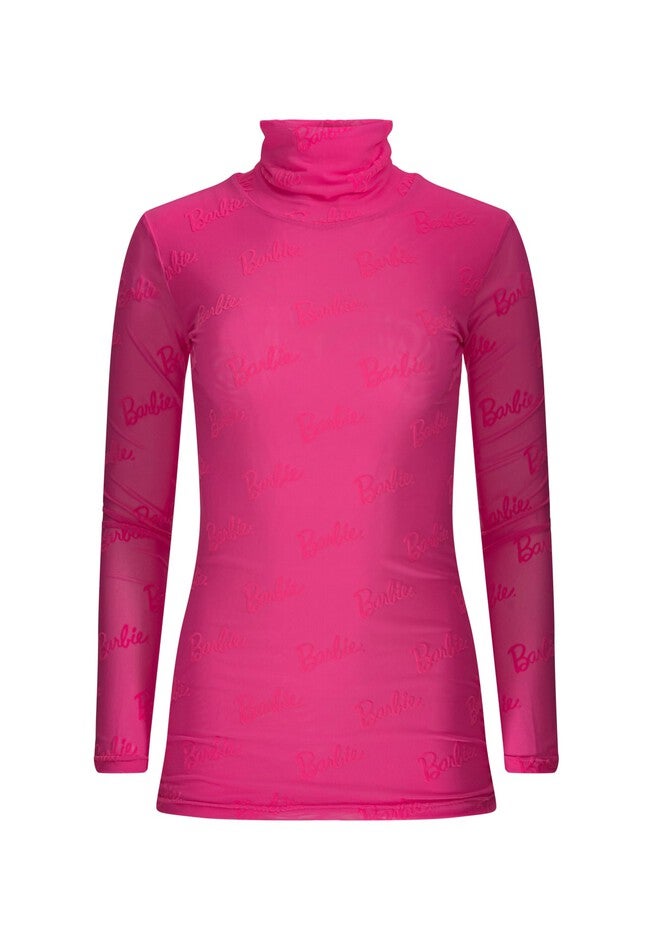 BARBIE MONOGRAM TURTLENECK, Pink / Pink, alternate image number 1