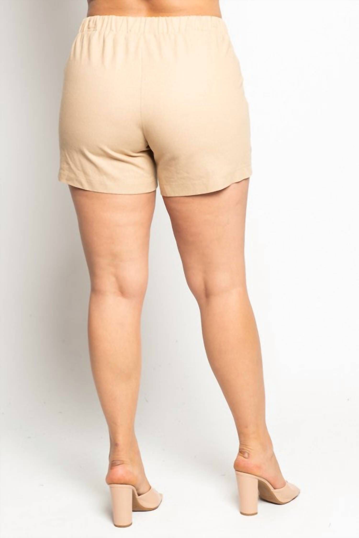 Linen Shorts- Volume In Natural, , alternate image number 1