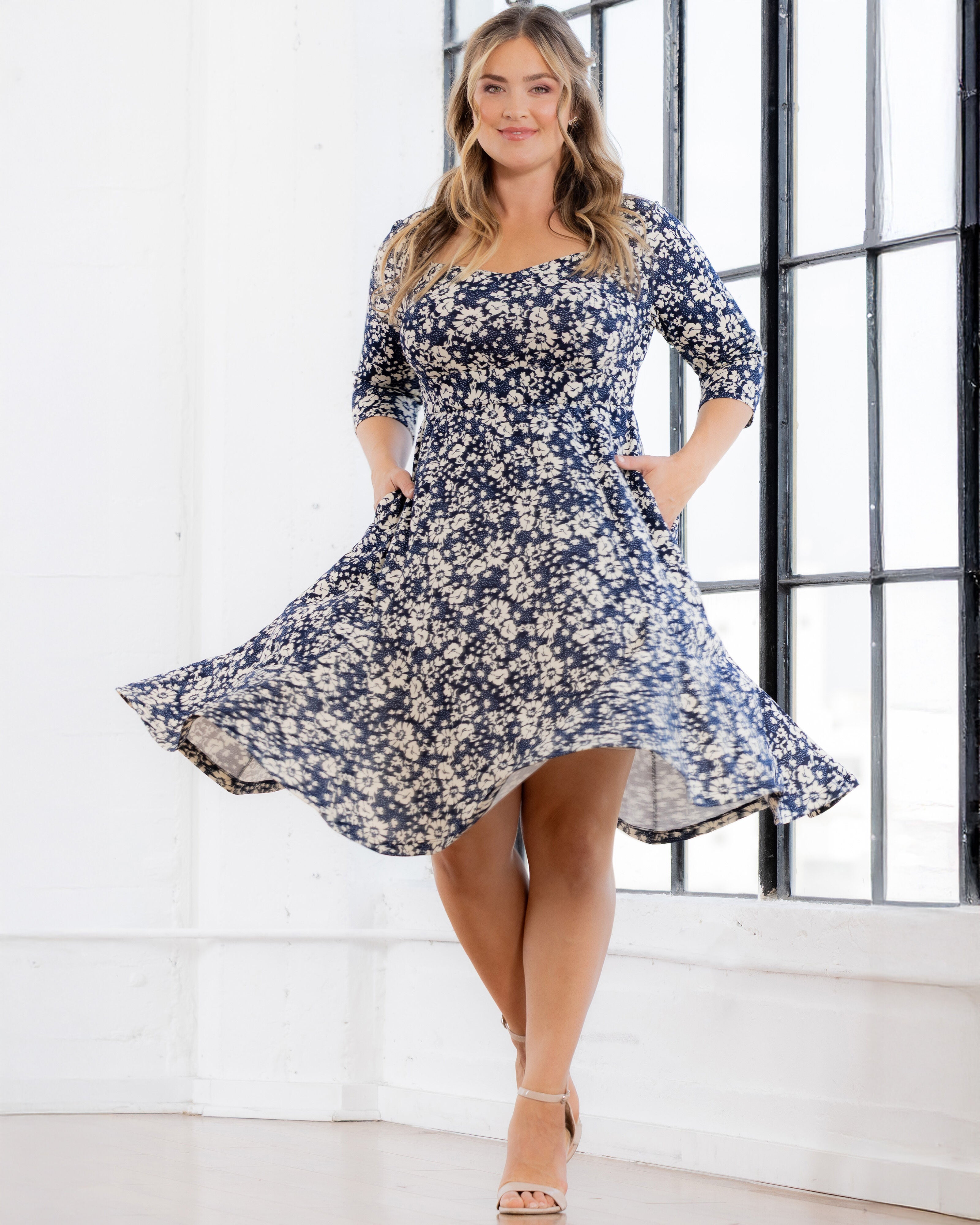 Royal Sweetheart Cocktail Dress, AEGEAN BLUE FLORALS / Teal, alternate image number 4