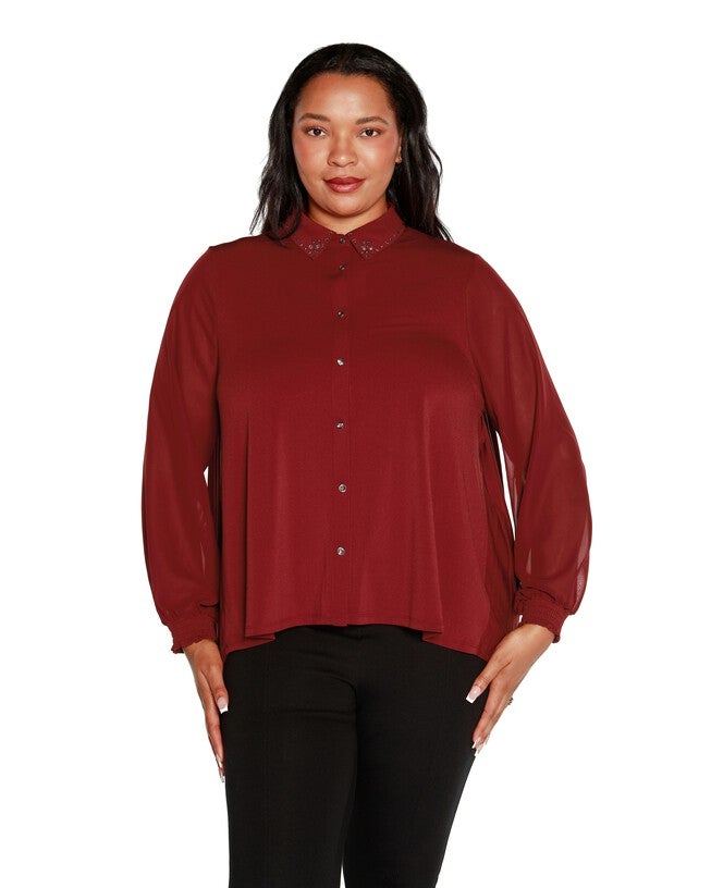 Plus Size Pointelle Button-Front Cardigan Sweater, Toasted Coconut / Beige, hi-res image number null