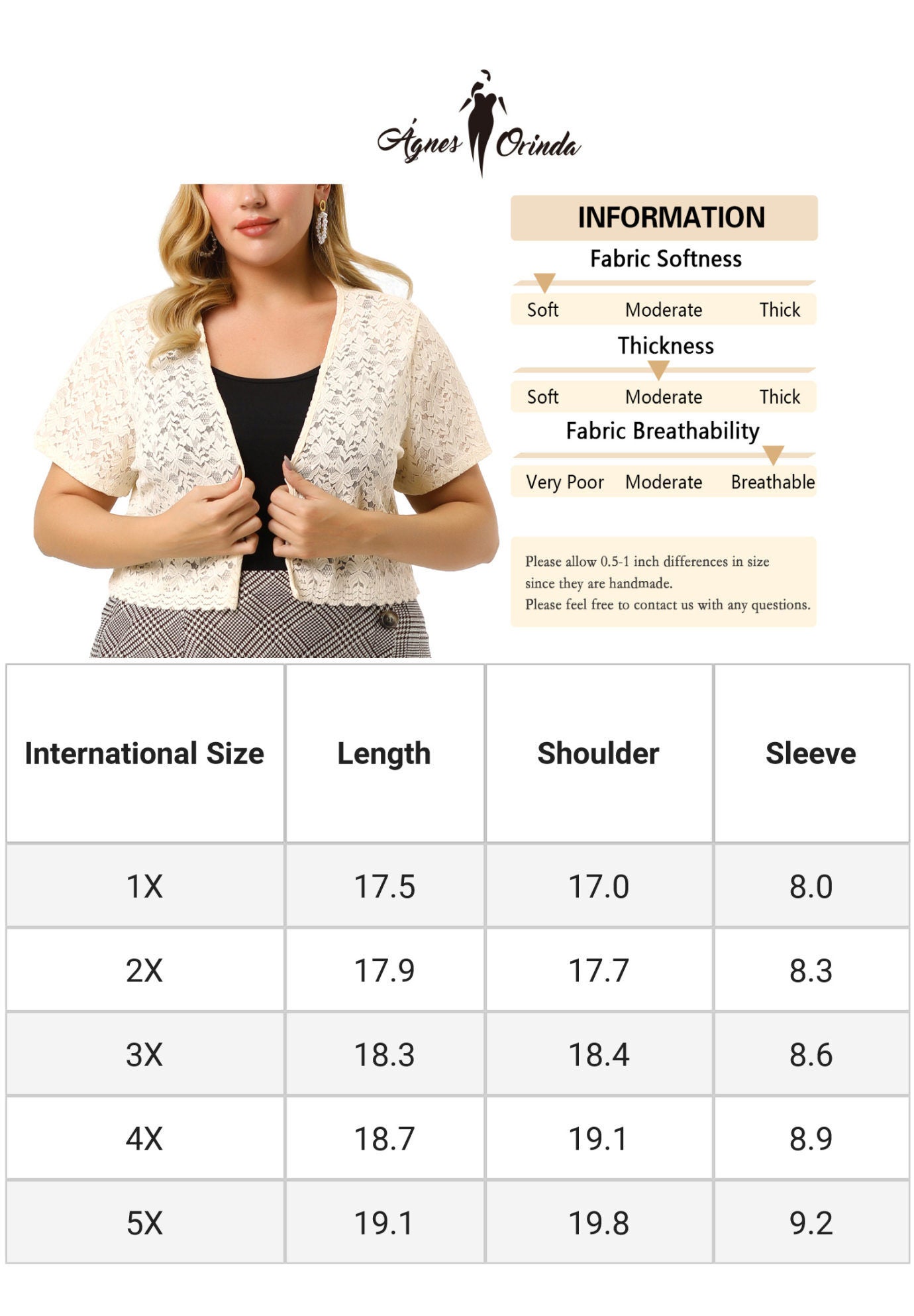 OPEN FRONT SHORT SLEEVE CROCHET LACE CROPPED BOLERO SHRUG CARDIGAN, Beige / Beige, alternate image number 4