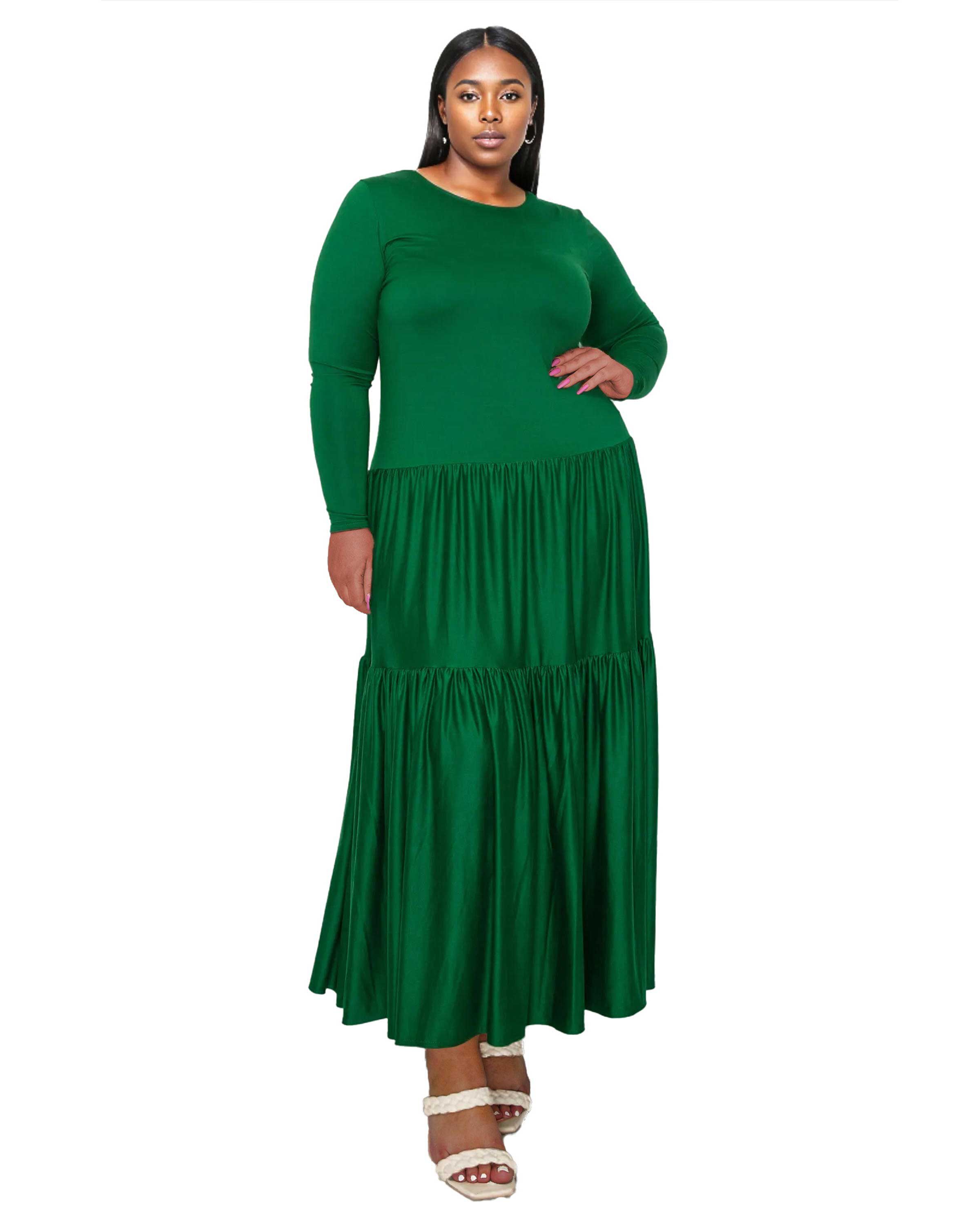 Tiered Maxi Dress, Green / Kelly Green, hi-res image number 0