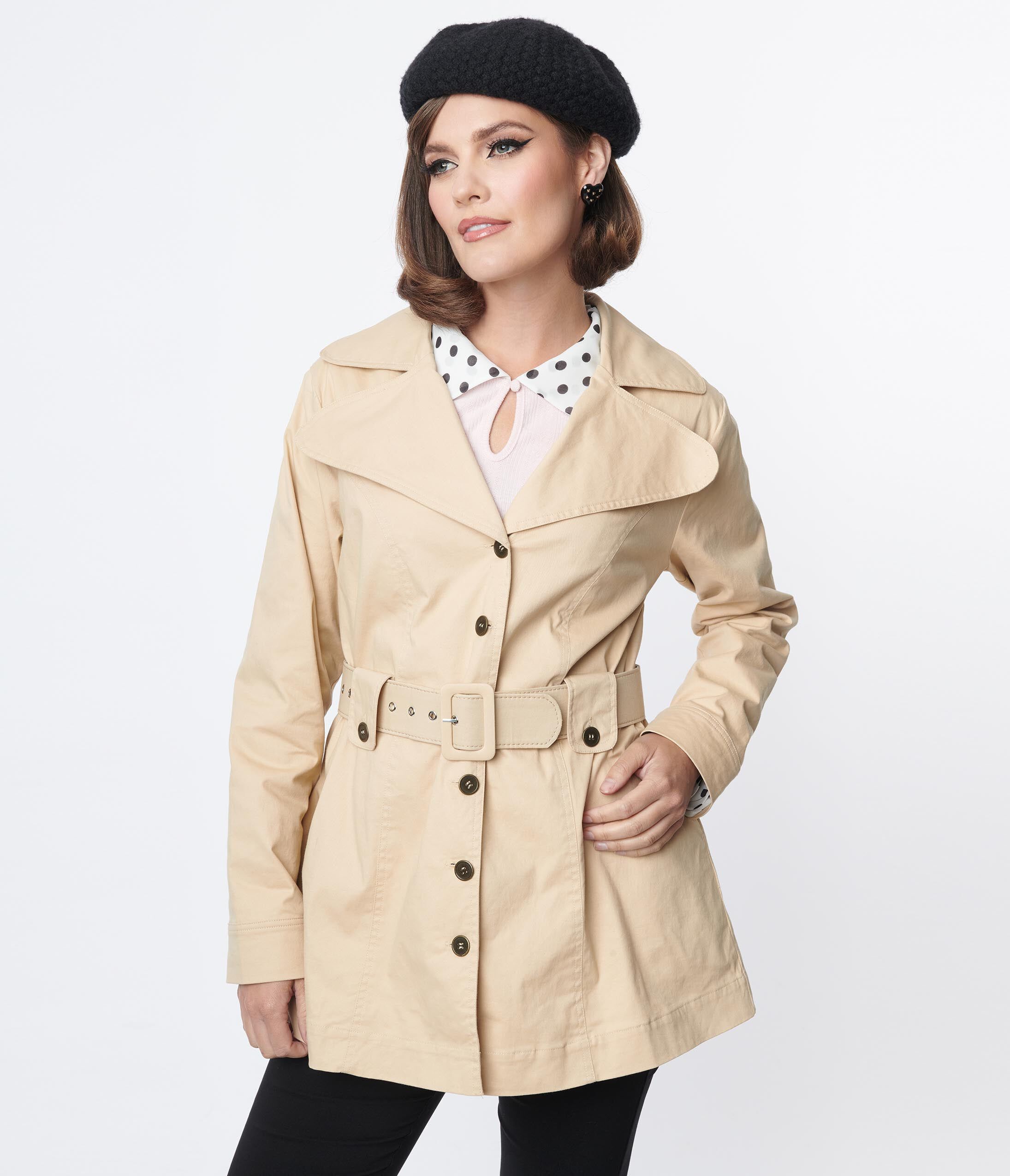 Smak Parlour Khaki Belted Trench Coat, Brown Nude / Tan, alternate image number 4