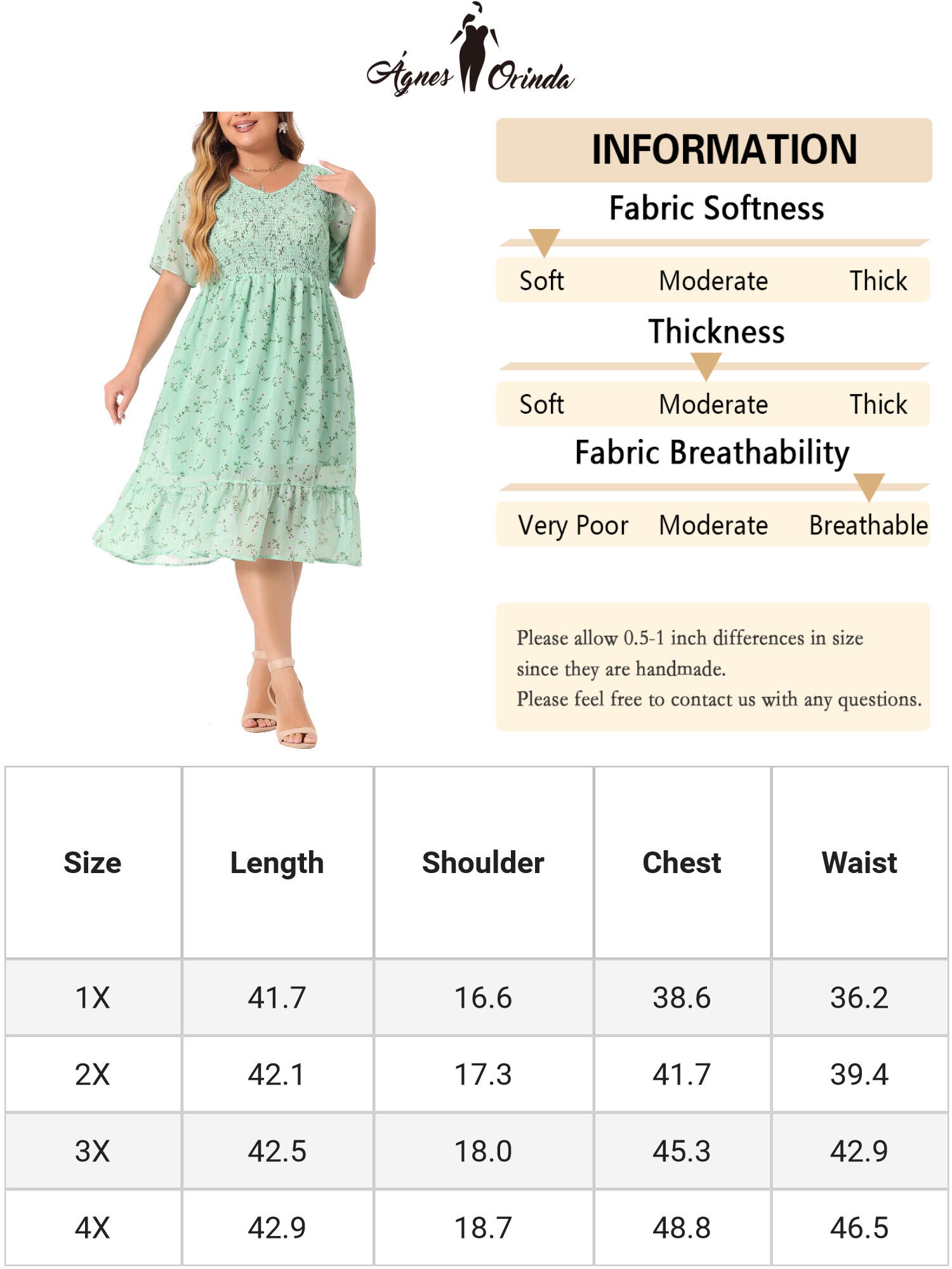Flare Smock Ruffle Chiffon Floral Midi Dress, Light Green / Light Green, alternate image number 4