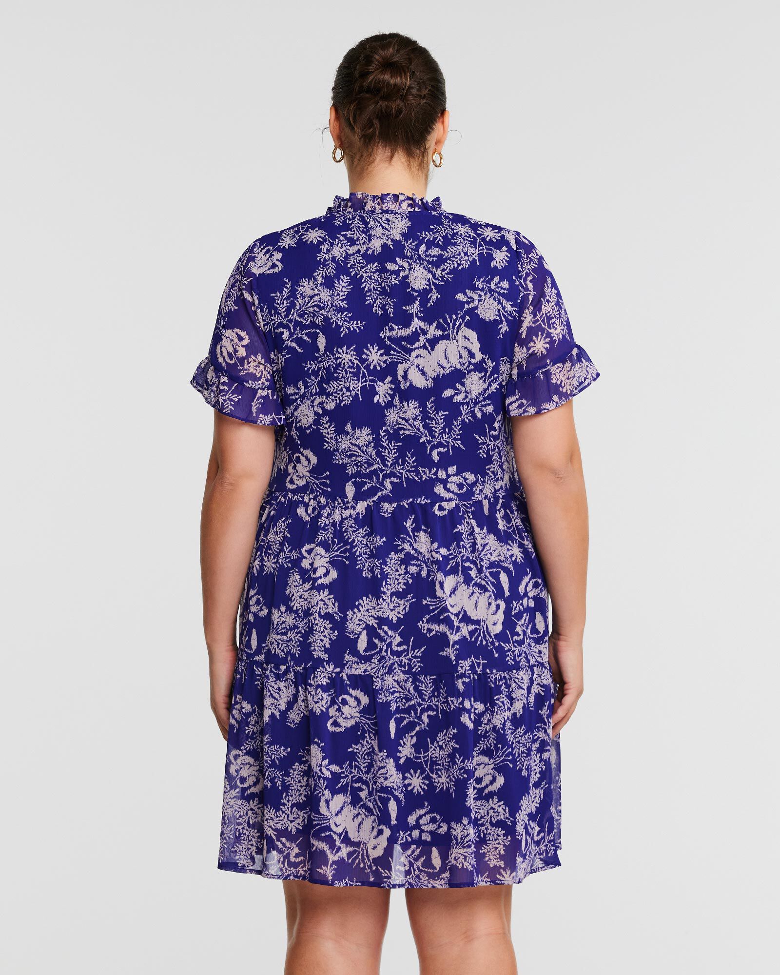 Ultra Leaf Purple Tiered Knee Length Dress, , alternate image number 8