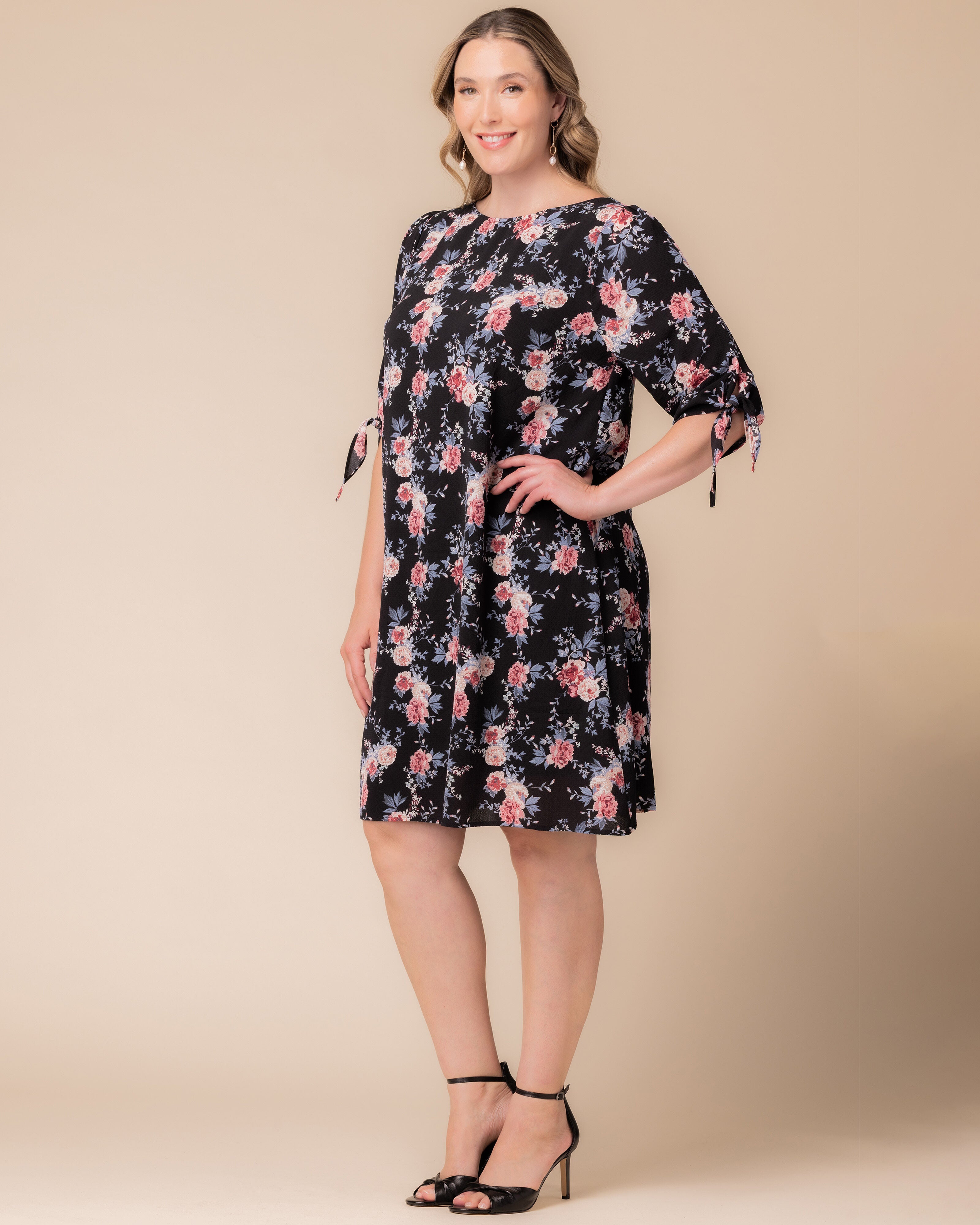 Manhattan Shift Dress, BLACK FLORAL PRINT / Black, alternate image number 5