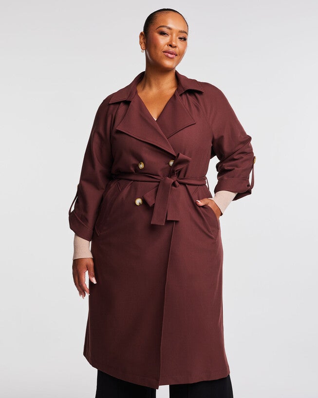 Noella Brown Trench Coat, Chocolate / Brown, hi-res image number null