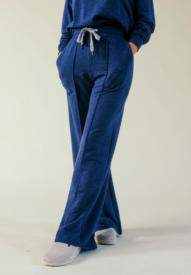 Betty Organic Cotton + Tencel Wide Leg Pant, Heather Lake / Dusty Blue, hi-res image number null