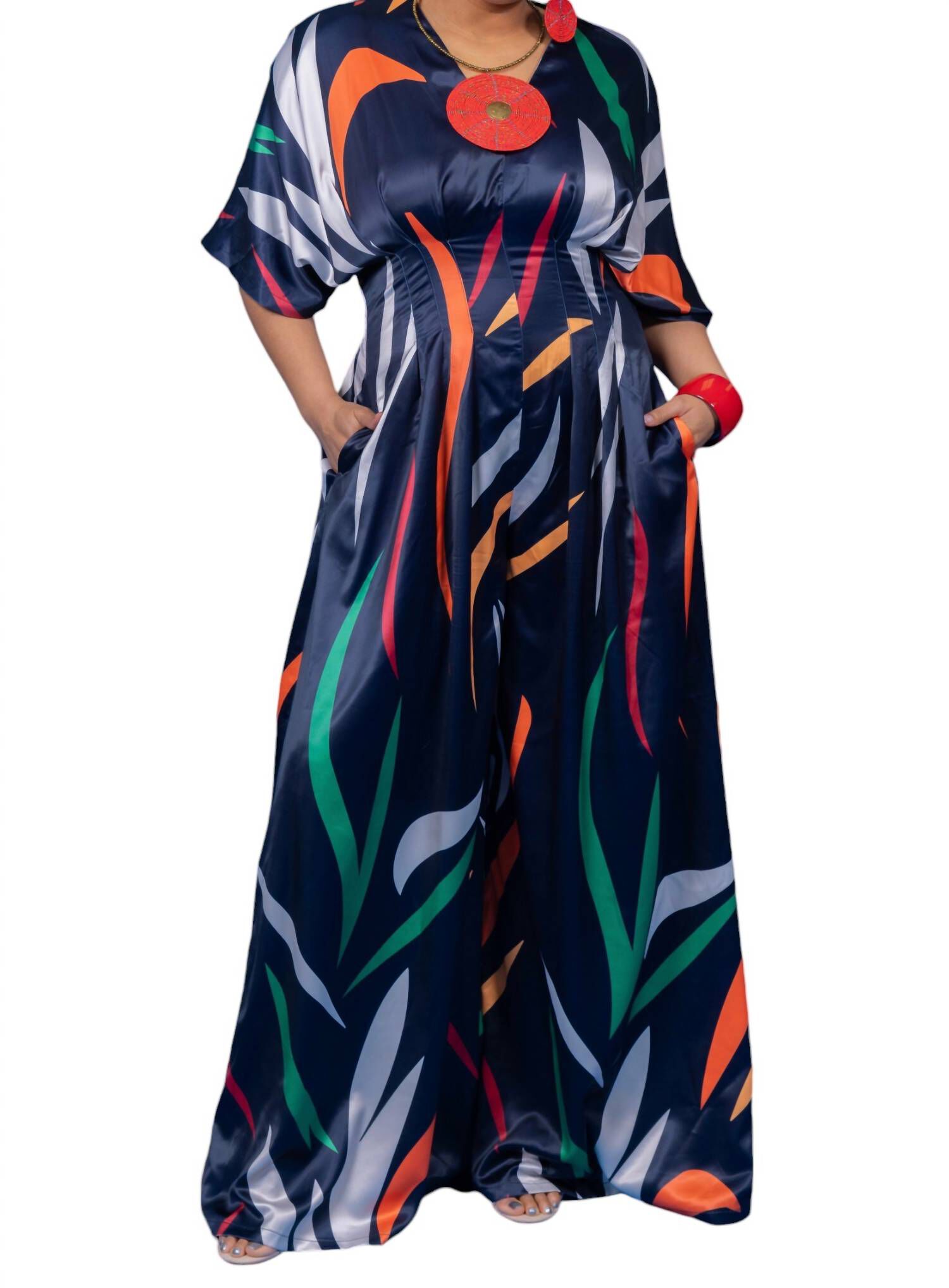 Pleated Pocket Jumpsuit, Black / Black, hi-res image number 0