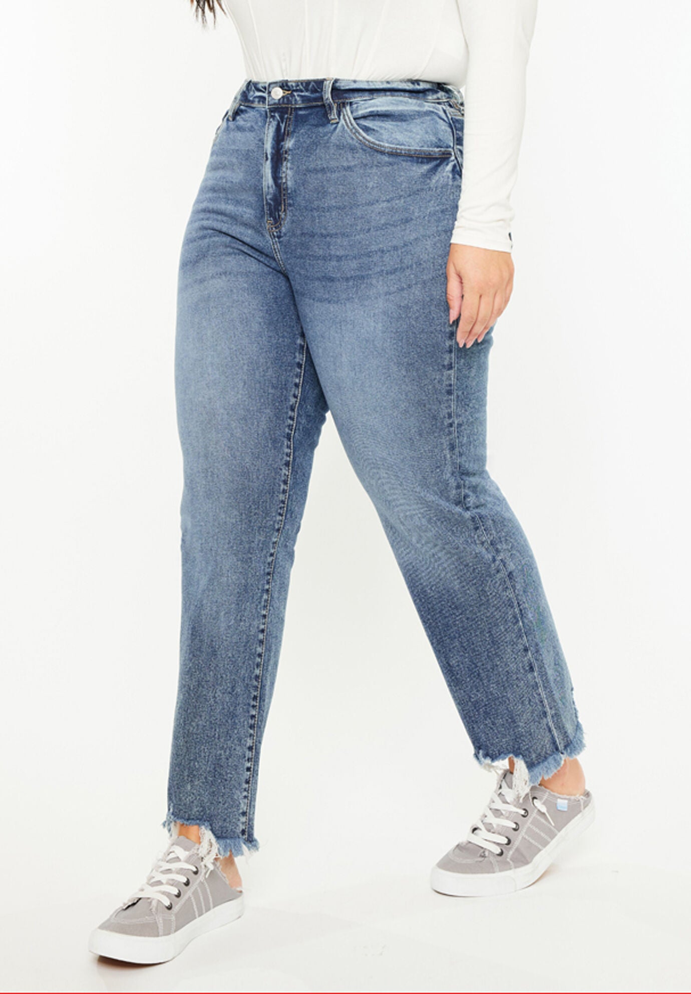 Kristine Essentials High Rise Slim Straight Leg Jeans (Plus size), Dark Wash / Dark Wash, alternate image number 2