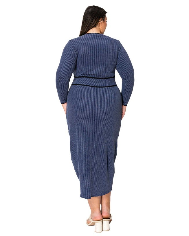 ELORA SWEATER DRESS, Navy / Navy, alternate image number 2
