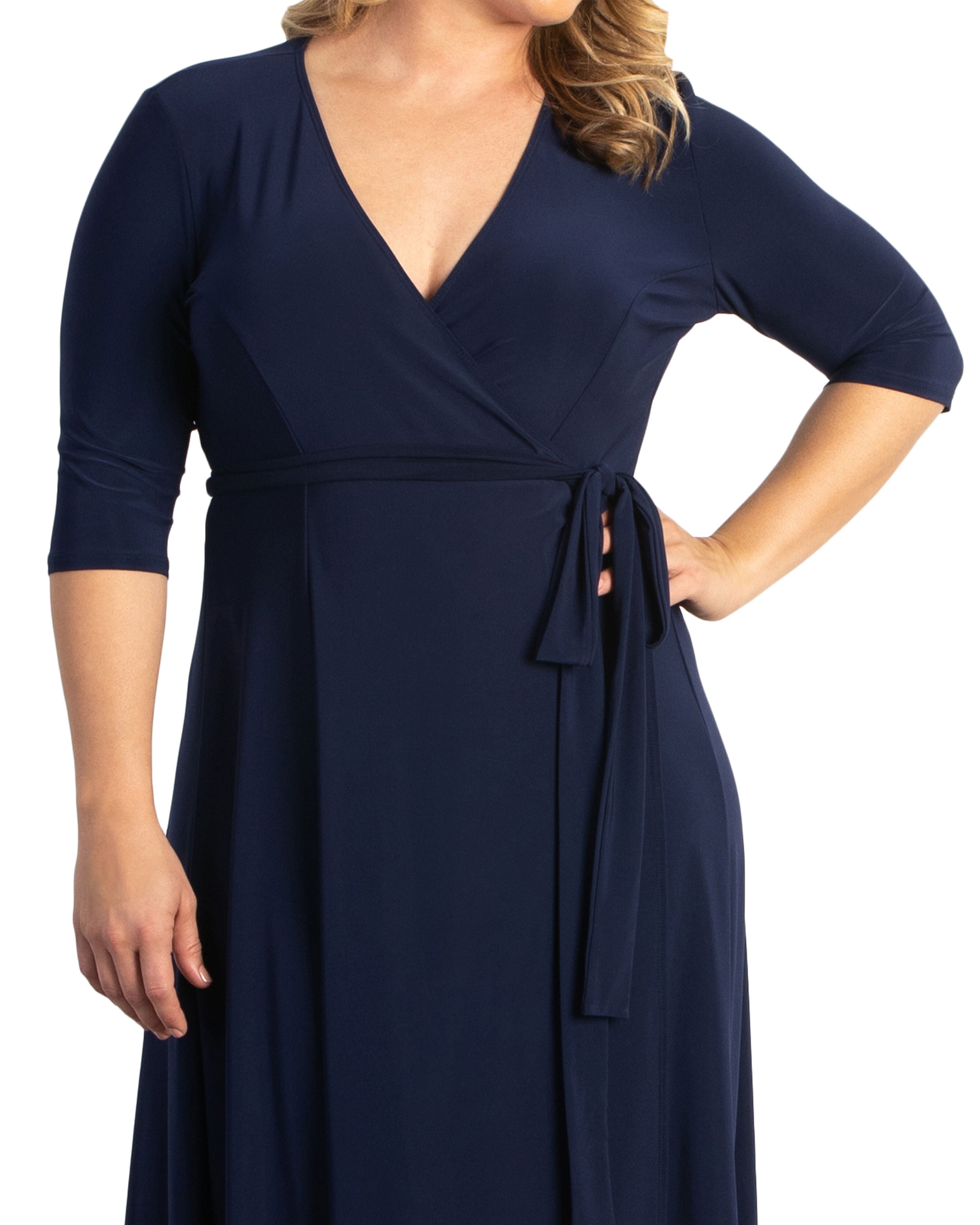 Essential Wrap Dress, NOUVEAU NAVY / Navy, alternate image number 2