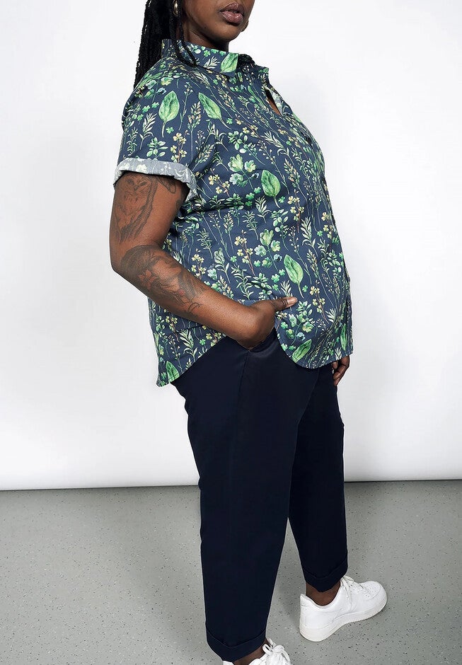 The Essential Button Up, LEAF NAVY / Navy, alternate image number 1