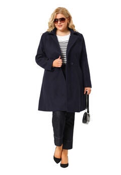 WINTER NOTCHED LAPEL SINGLE BREASTED LONG COAT