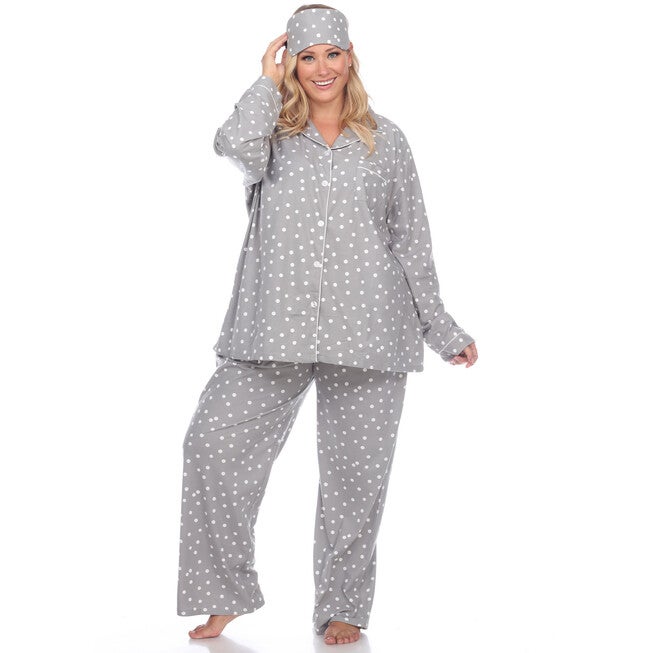 3 Piece Pajama Set, Grey Polka Dots / Cool Gray, hi-res image number null