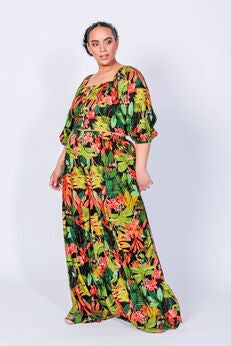 Teena and Marie Puff Sleeve Crop Top and Pants
