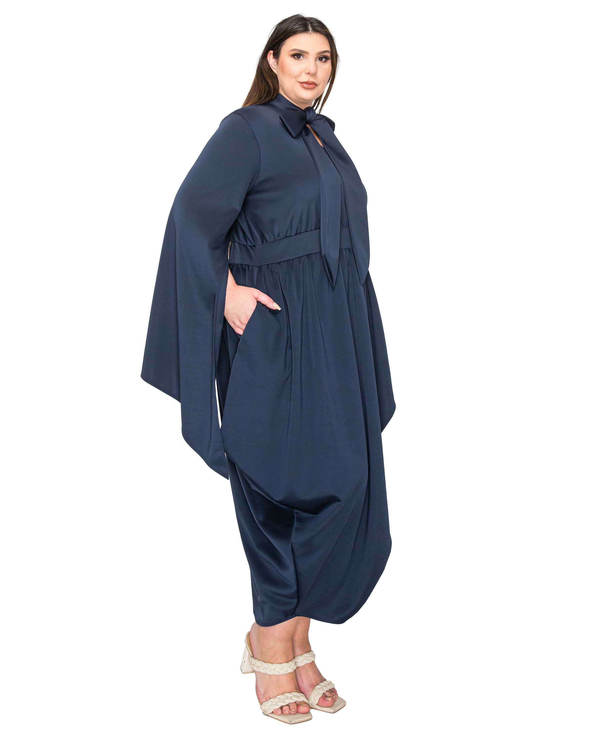 TINA TULIP HEM POCKET DRESS, Navy / Navy, alternate image number 1