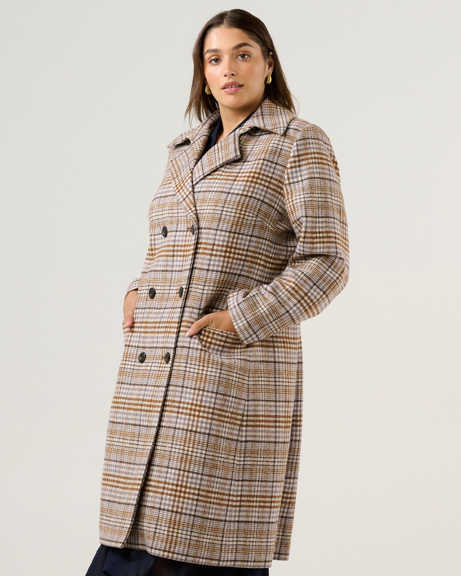 Frostfall Check Coat, Frosted Cocoa / Brown, alternate image number 2