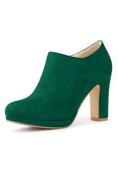 PLATFORM ROUND TOE ANKLE BOOTIES