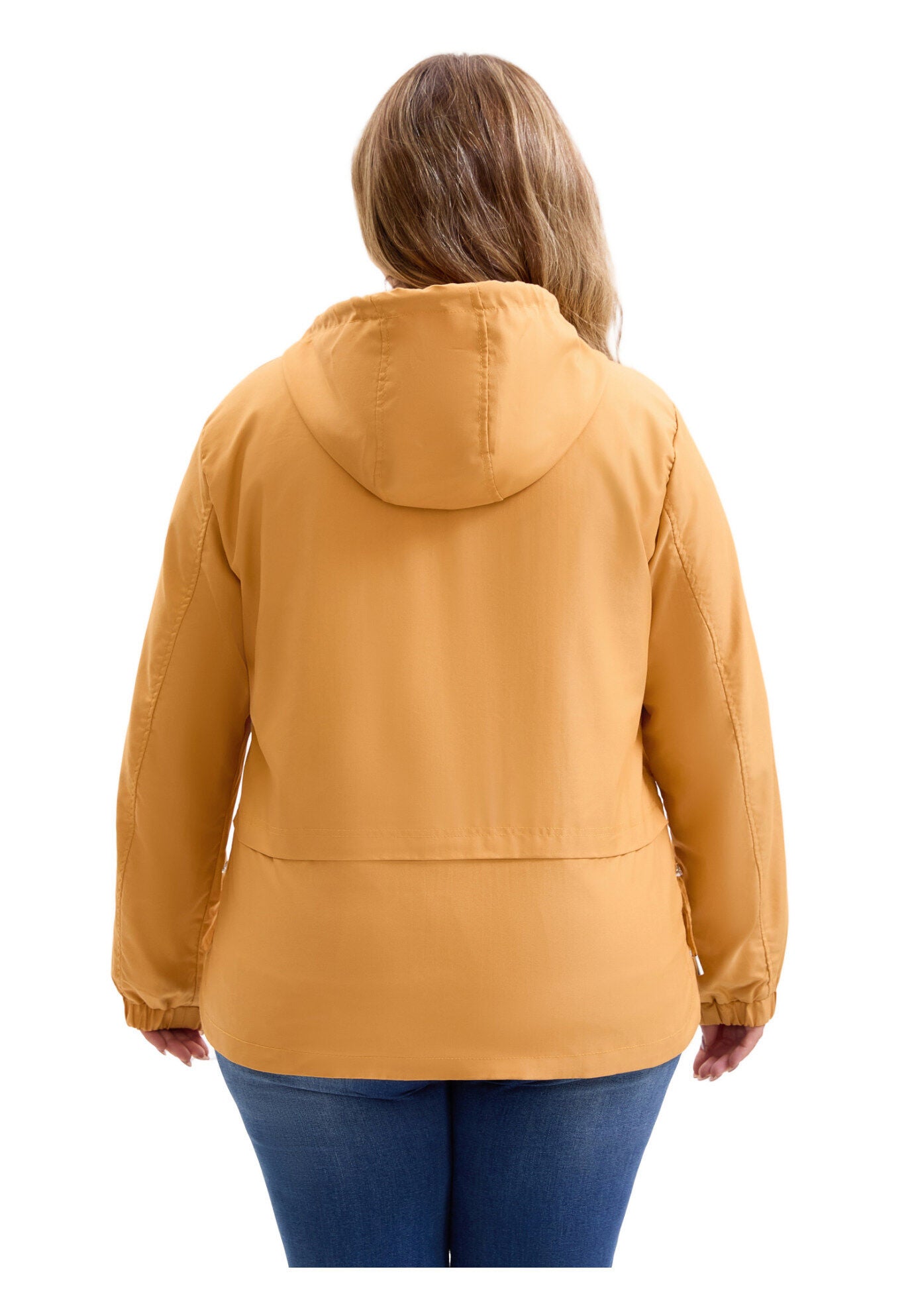 Anorak Zip Up Pockets with Hood Coats Jacket, Yellow / Yellow, alternate image number 3