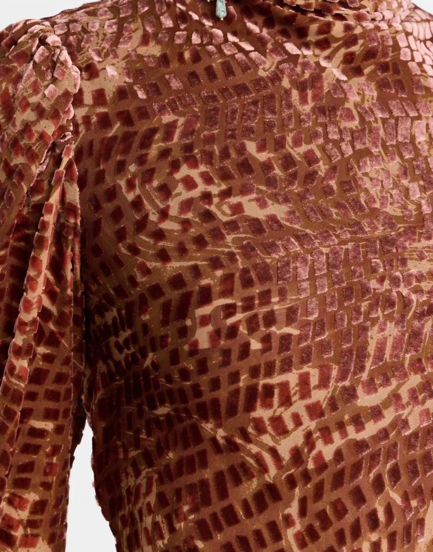 ALTHEA TURTLENECK TOP, Sienna / Brown, alternate image number 3