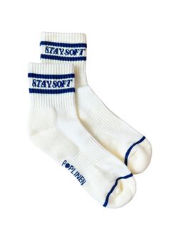 Stay Soft Stripe Socks Navy + Cream