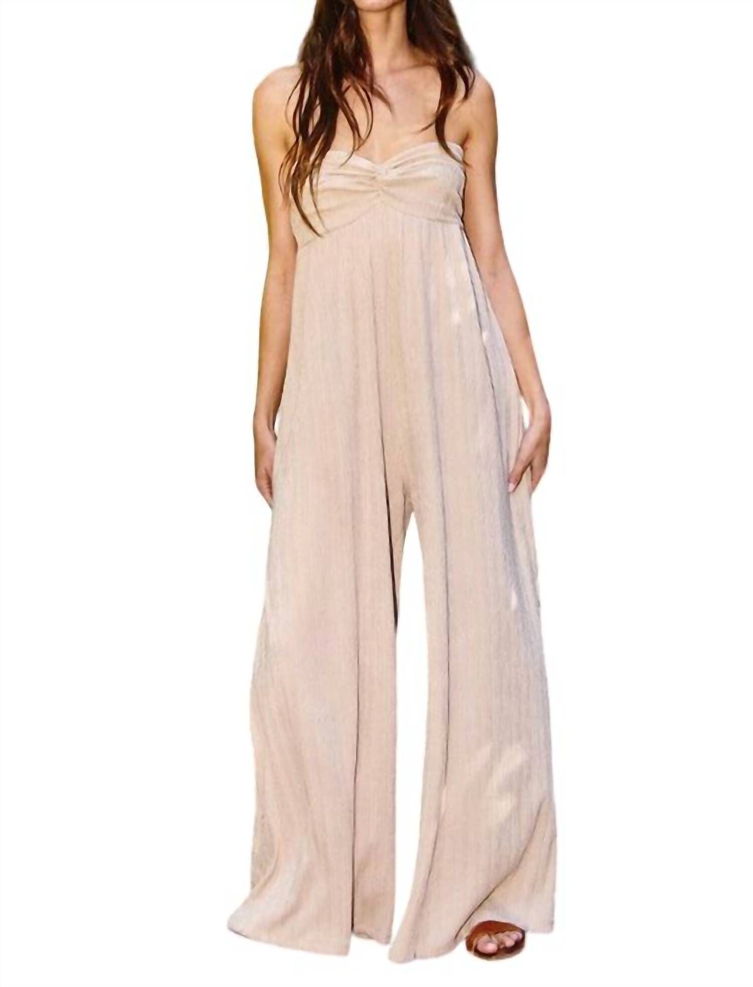 EASY BREEZY JUMPSUIT IN TAUPE, Taupe / Beige, hi-res image number 0