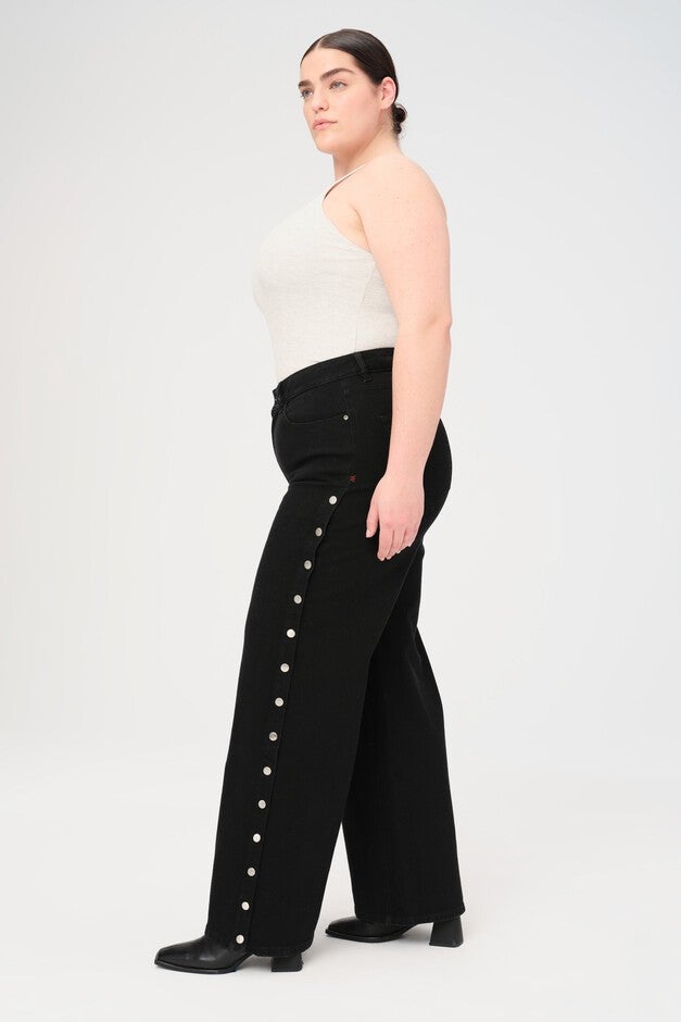 NCE PLUS - WIDE LEG JEANS | SNAP OUT OF IT, SNAP OUT OF IT / Black, alternate image number null