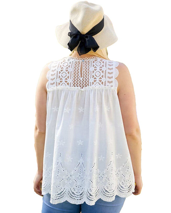 Daisy Cotton Eyelet Lace Tank, , alternate image number 5