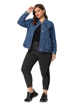 STITCHING BUTTON FRONT WASHED DENIM JACKET
