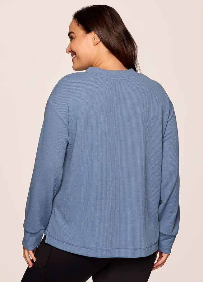 Plus Weekend Reset Pullover, Blue / Dusty Blue, alternate image number 1
