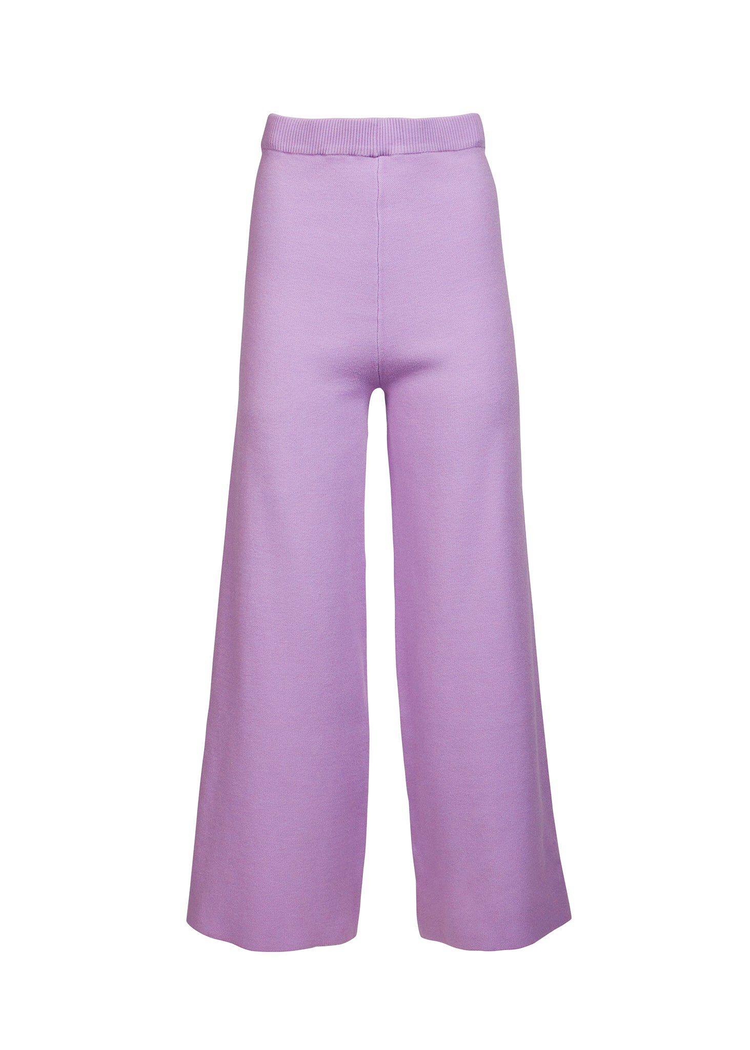 Knit Wide Leg Cropped Pant, Purple / Lilac, hi-res image number 0