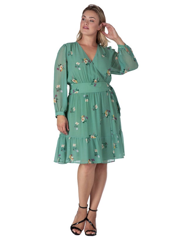 Preslee Women's Floral Print Wrap Mini Dress, , alternate image number 8