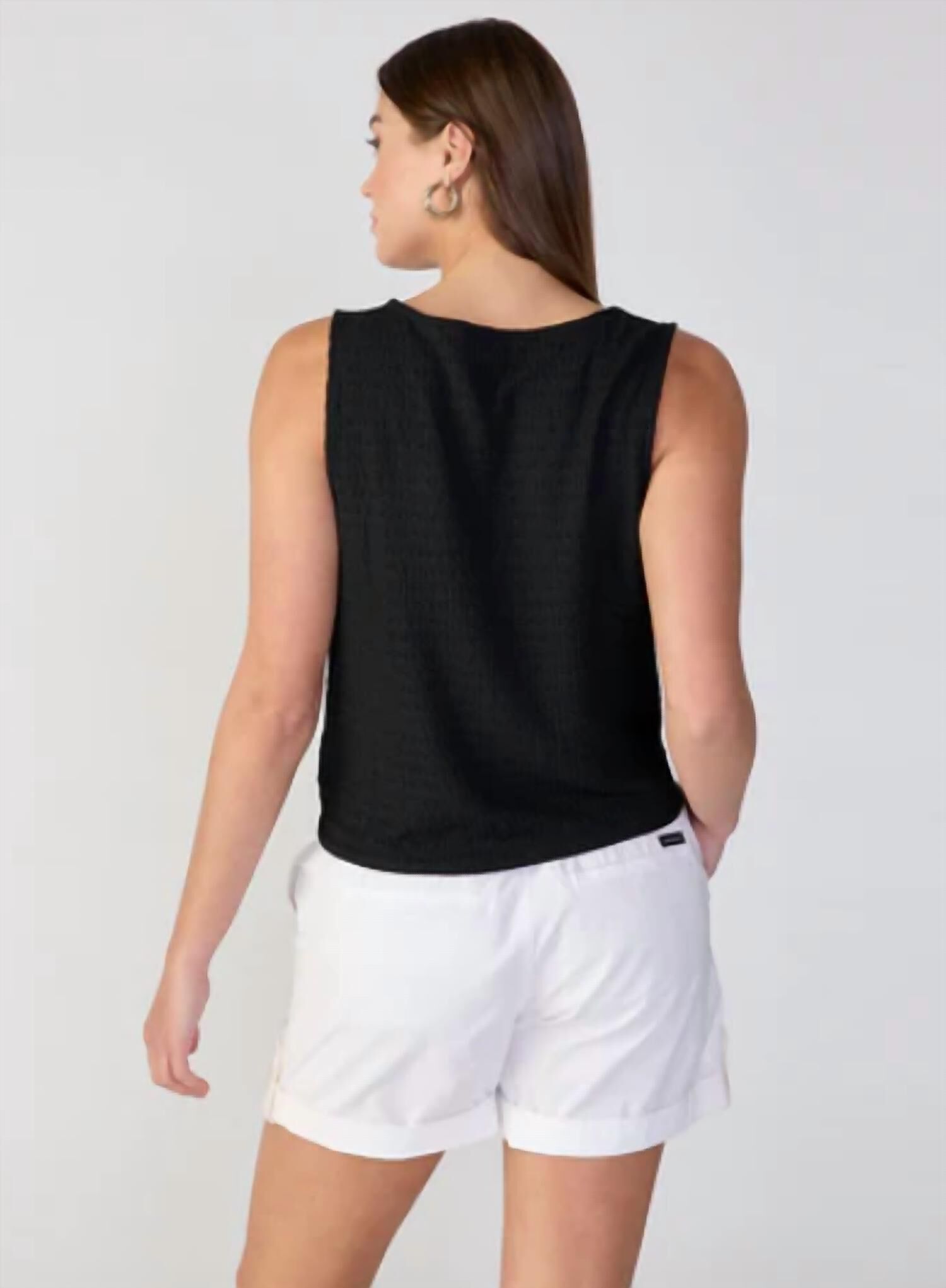 LINK UP TIE TANK IN BLACK, Black / Black, alternate image number 2